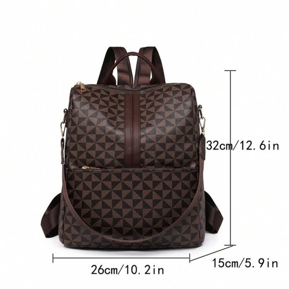 Large Capacity Backpack/Shoulder Bag Diamond Grid Design Bag - Picture 8 of 8